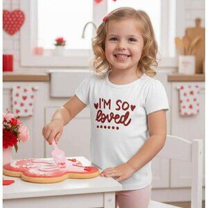 Girls Valentine's Day “I’m So Loved” Handmade Shirt – Short & Long Sleeve Option